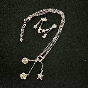 Brighton 3pc Set Moonlight Gaze Celestial Moon Star Necklace, Earrings, Bracelet